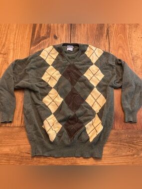 Vintage Bullock & Jones 100% Lambswool Argyle Sweater